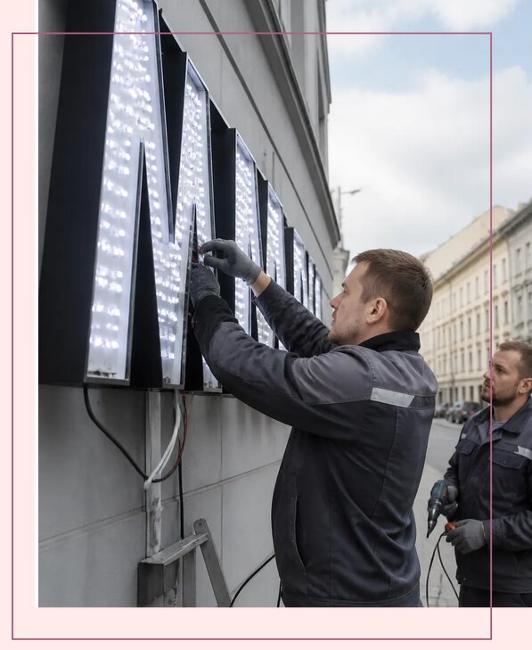 Изготовление и монтаж светодиодных LED вывесок в Нягани